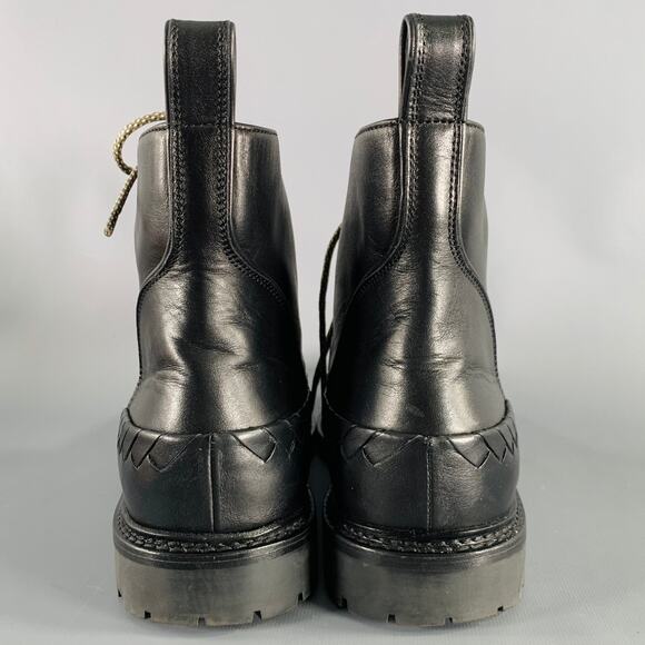 BOTTEGA VENETA Size 8.5 Black Leather Lace-Up Boots main image 8